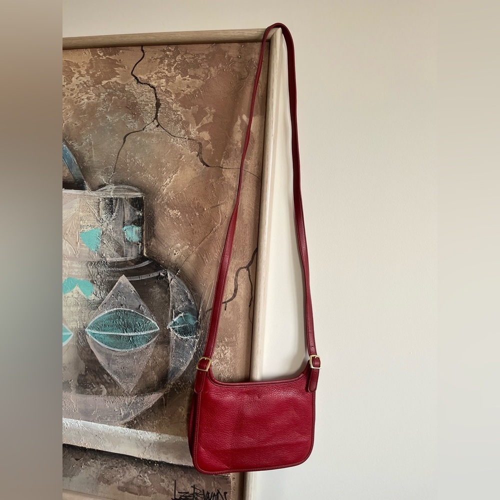 Giani Bernini Red Vtg Crossbody Real Leather Bag